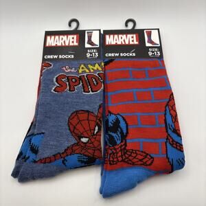 SPIDER-MAN - Marvel - Men's crew socks - size 9-13 - NWT 2 pair - Spiderman